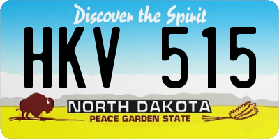 ND license plate HKV515