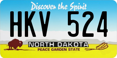 ND license plate HKV524