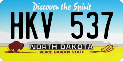 ND license plate HKV537
