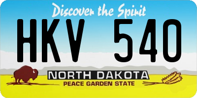 ND license plate HKV540