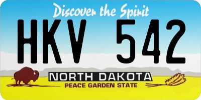 ND license plate HKV542