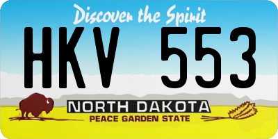 ND license plate HKV553