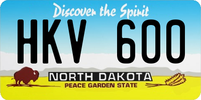 ND license plate HKV600