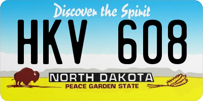 ND license plate HKV608