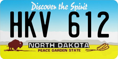 ND license plate HKV612