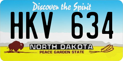 ND license plate HKV634