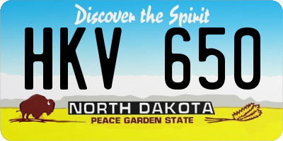 ND license plate HKV650