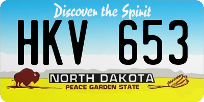 ND license plate HKV653