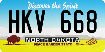 ND license plate HKV668