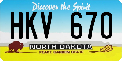 ND license plate HKV670