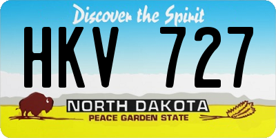 ND license plate HKV727