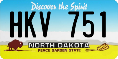 ND license plate HKV751
