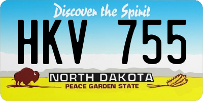 ND license plate HKV755