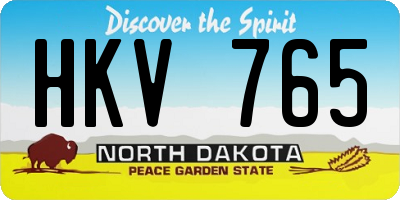 ND license plate HKV765
