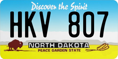 ND license plate HKV807