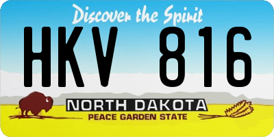 ND license plate HKV816