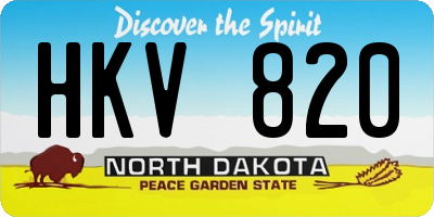 ND license plate HKV820