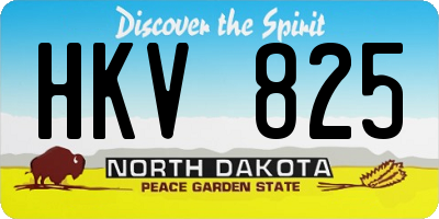 ND license plate HKV825