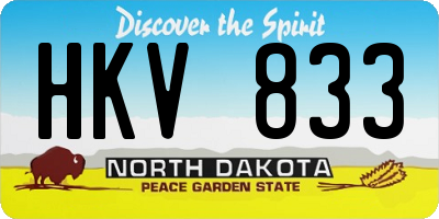 ND license plate HKV833