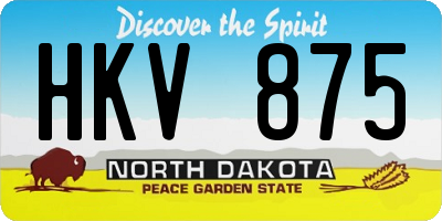 ND license plate HKV875