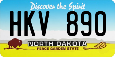 ND license plate HKV890