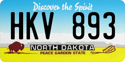 ND license plate HKV893
