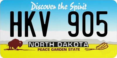 ND license plate HKV905