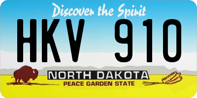 ND license plate HKV910
