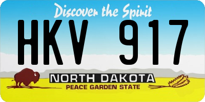 ND license plate HKV917