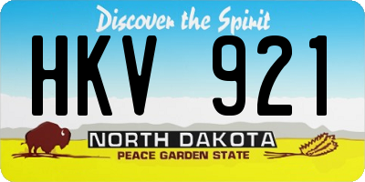 ND license plate HKV921