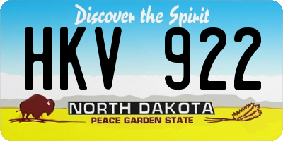 ND license plate HKV922