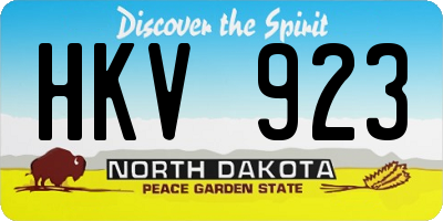 ND license plate HKV923
