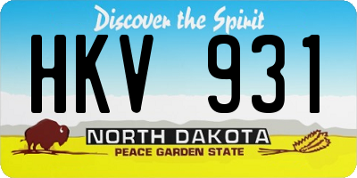 ND license plate HKV931