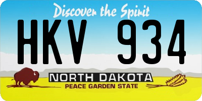 ND license plate HKV934