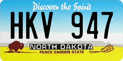 ND license plate HKV947