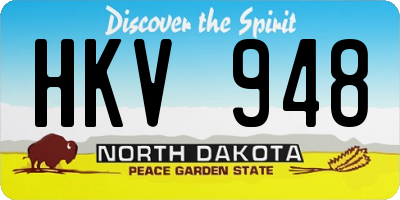 ND license plate HKV948