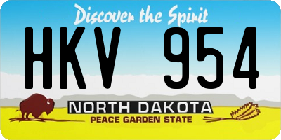 ND license plate HKV954