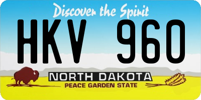 ND license plate HKV960