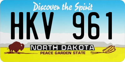 ND license plate HKV961