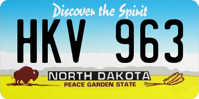 ND license plate HKV963