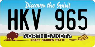 ND license plate HKV965