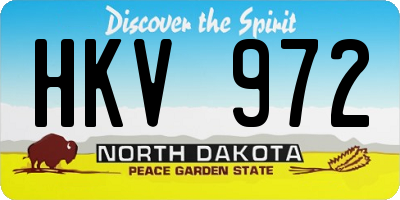 ND license plate HKV972