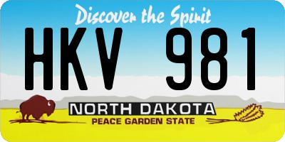 ND license plate HKV981