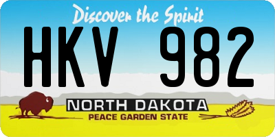 ND license plate HKV982