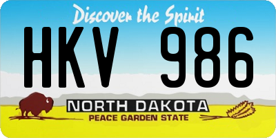 ND license plate HKV986