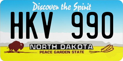 ND license plate HKV990