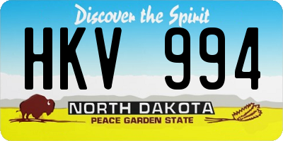 ND license plate HKV994