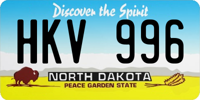 ND license plate HKV996