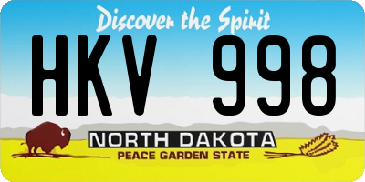 ND license plate HKV998