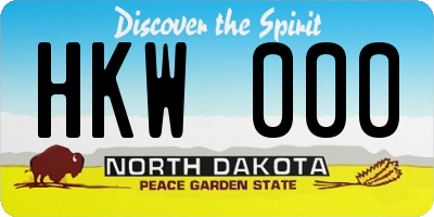 ND license plate HKW000